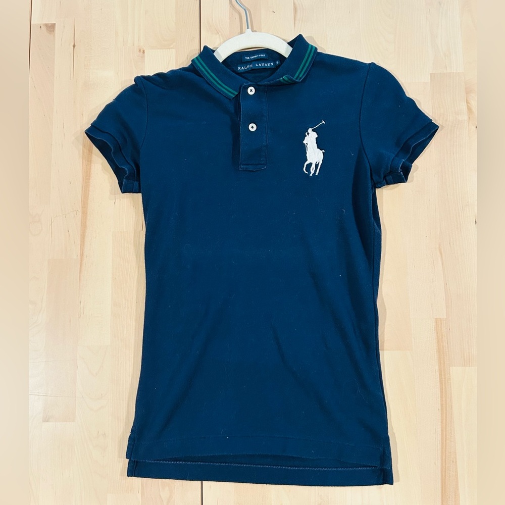 Ralph Lauren Wimbledon Skinny Polo | Navy Blue | Size S | Official Logo Patch